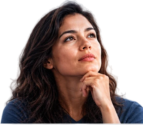 Thoughtful woman considering her health decisions